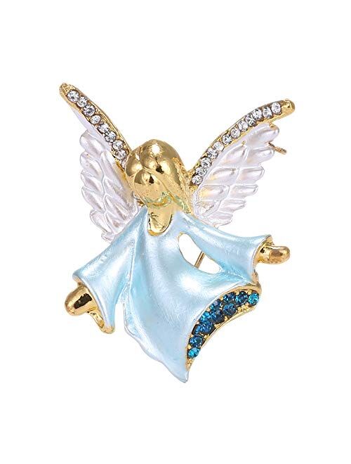 Connie Cloris Women Crystal Angel Brooch Pin