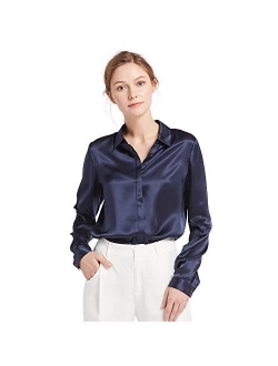 Silk Blouse for Women 100% Pure Silk Long Sleeves Cool Smooth Tops