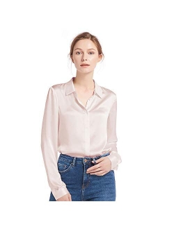 Silk Blouse for Women 100% Pure Silk Long Sleeves Cool Smooth Tops