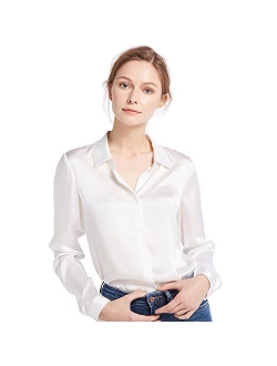 Silk Blouse for Women 100% Pure Silk Long Sleeves Cool Smooth Tops