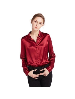 Silk Blouse for Women 100% Pure Silk Long Sleeves Cool Smooth Tops