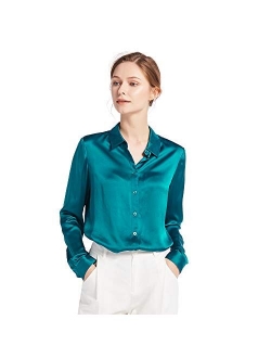 Silk Blouse for Women 100% Pure Silk Long Sleeves Cool Smooth Tops