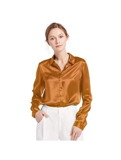 Silk Blouse for Women 100% Pure Silk Long Sleeves Cool Smooth Tops