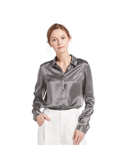 Silk Blouse for Women 100% Pure Silk Long Sleeves Cool Smooth Tops