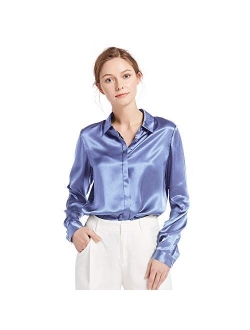 Silk Blouse for Women 100% Pure Silk Long Sleeves Cool Smooth Tops