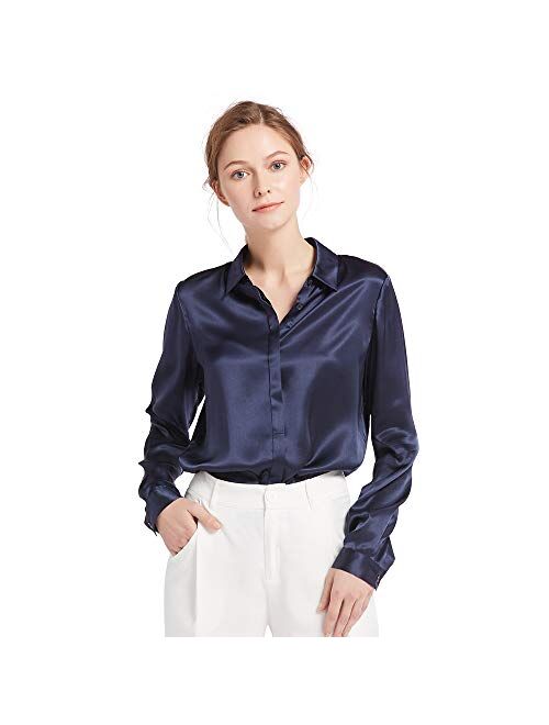 LilySilk Silk Blouse for Women 100% Pure Silk Long Sleeves Cool Smooth Tops