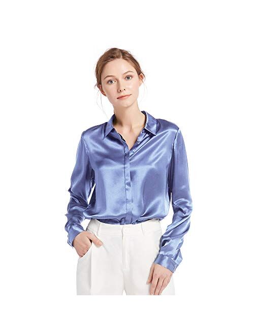 LilySilk Silk Blouse for Women 100% Pure Silk Long Sleeves Cool Smooth Tops