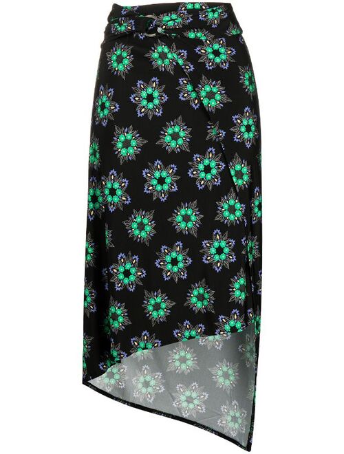 Paco Rabanne floral print asymmetric skirt