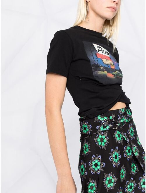 Paco Rabanne floral print asymmetric skirt