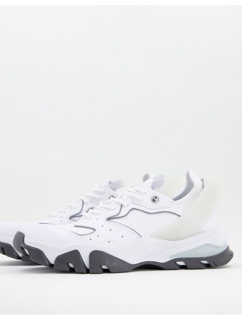 Calvin Klein chunky sneakers in white with gray sole