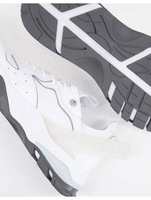 Calvin Klein chunky sneakers in white with gray sole