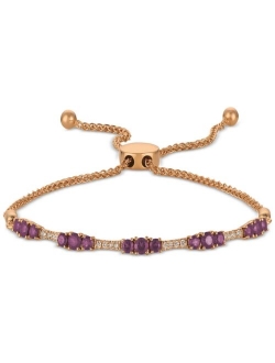 Le Vian Amethyst (7/8 ct. t.w.) & Nude Diamond (1/10 ct. t.w.) Bolo Bracelet in 14k Rose Gold