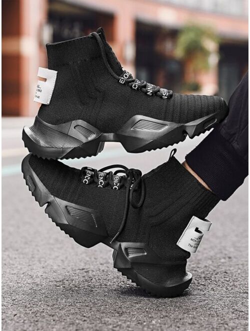 Buy Shein Men High Top Knit Chunky Sneakers online | Topofstyle