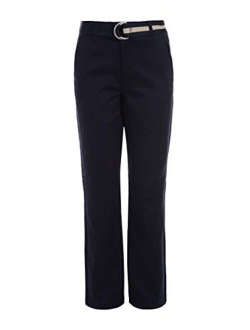 Boys' School Uniform Belted Flat Front Twill Pant