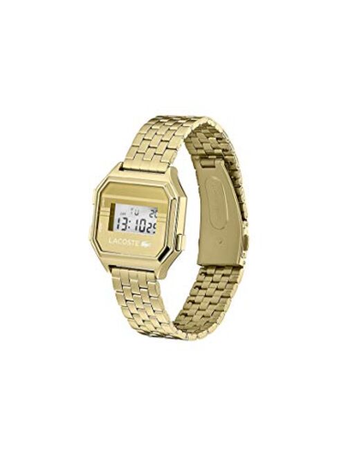 Lacoste Berlin Unisex Quartz Digital Alloy and Bracelet Casual Watch, Color: Gold Tone (Model: 2020138)