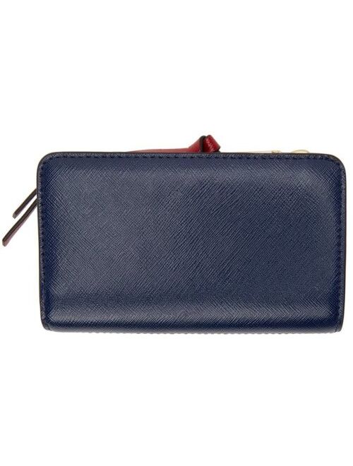 Marc Jacobs Off-White & Blue 'The Snapshot' Compact Wallet