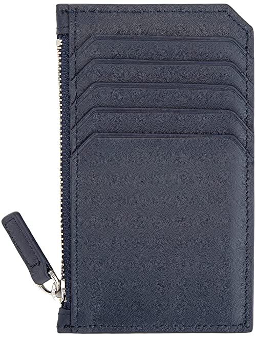 ROYCE New York Leather Zippered Credit Card Case