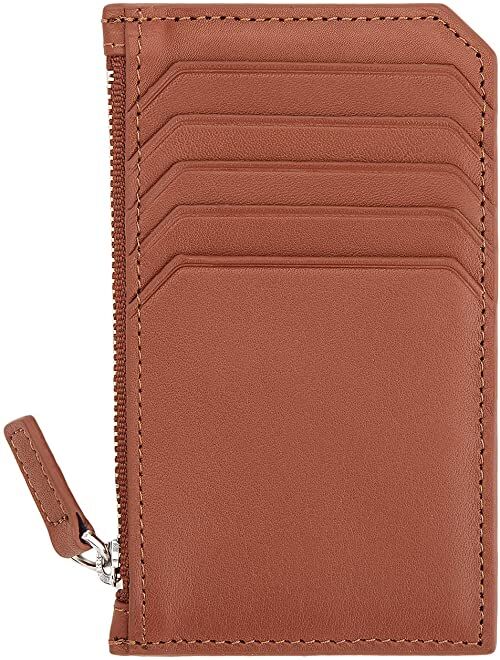 ROYCE New York Leather Zippered Credit Card Case