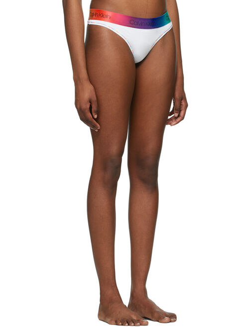 Calvin Klein White & Multicolor Pride Thong