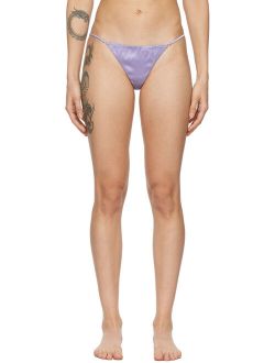 SSENSE Exclusive Purple Silk V-String Thong