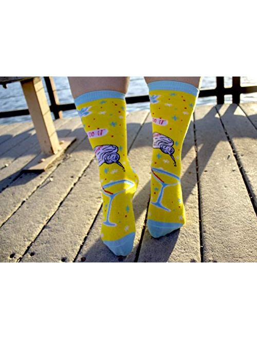 Vodka Made Me Do It Socks Funny Novelty Crazy Gift for Him Cool Saying Funky (Yellow) - Womens (5-10)