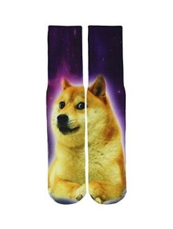 Benefeet Sox Men’s Crazy Novelty Socks for Teen Boys Kids Weird Socks Galaxy Animal Food Tube Crew Socks