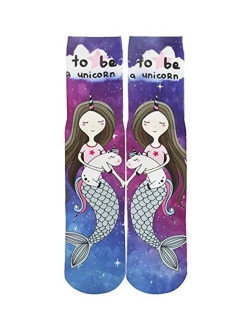 Benefeet Sox Men’s Crazy Novelty Socks for Teen Boys Kids Weird Socks Galaxy Animal Food Tube Crew Socks