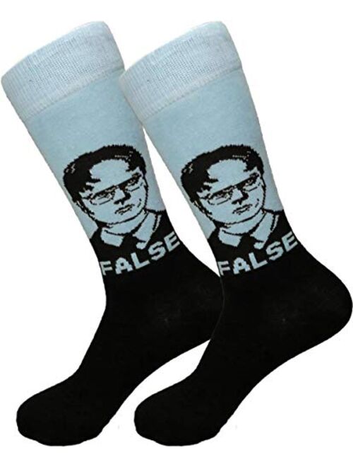 Balanced Co. Dwight Schrute Dress Socks Rainn Wilson Funny Socks Crazy Socks Casual Cotton Crew Socks