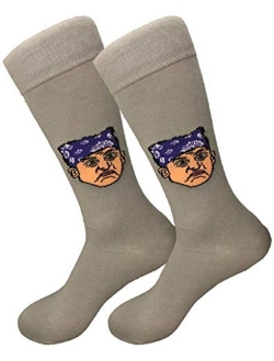 Balanced Co. Prison Mike Dress Socks Michael Scott Funny Socks Crazy Socks Casual Cotton Crew Socks