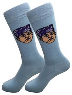 Balanced Co. Prison Mike Dress Socks Michael Scott Funny Socks Crazy Socks Casual Cotton Crew Socks