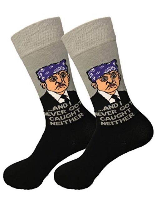 Balanced Co. Prison Mike Dress Socks Michael Scott Funny Socks Crazy Socks Casual Cotton Crew Socks