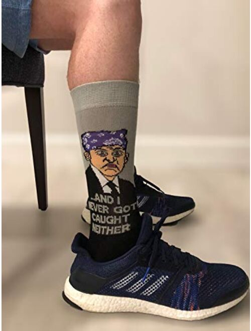 Balanced Co. Prison Mike Dress Socks Michael Scott Funny Socks Crazy Socks Casual Cotton Crew Socks