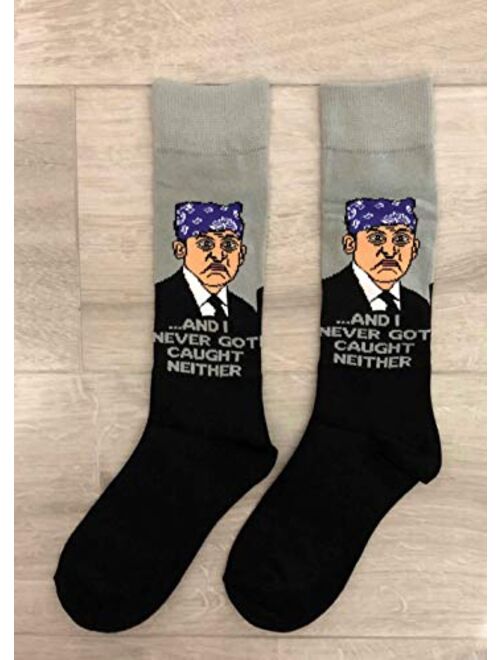 Balanced Co. Prison Mike Dress Socks Michael Scott Funny Socks Crazy Socks Casual Cotton Crew Socks