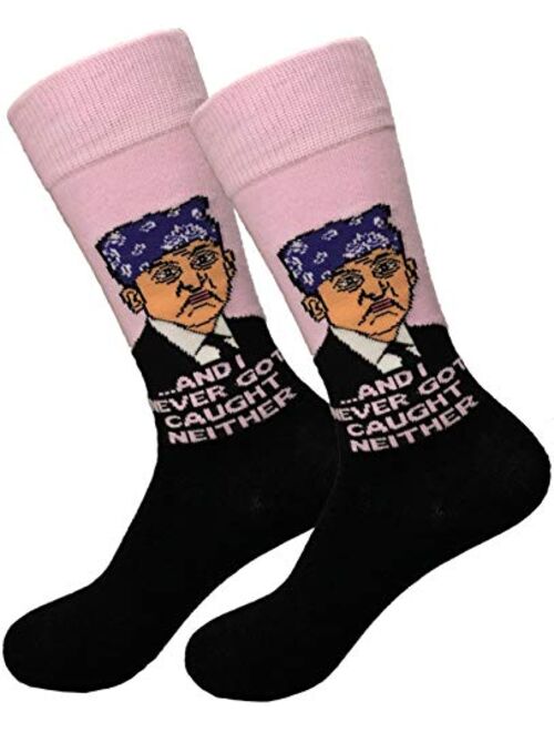 Balanced Co. Prison Mike Dress Socks Michael Scott Funny Socks Crazy Socks Casual Cotton Crew Socks