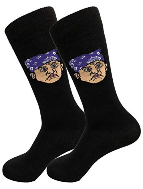 Balanced Co. Prison Mike Dress Socks Michael Scott Funny Socks Crazy Socks Casual Cotton Crew Socks