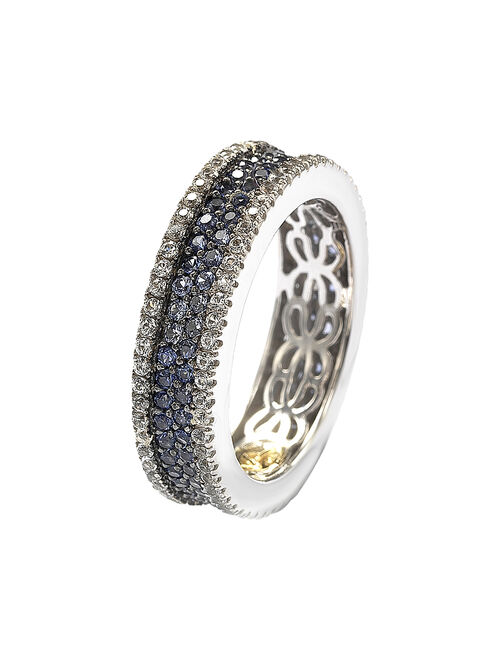 Suzy Levian Blue Sapphire & Diamond Accent Pave Eternity Band