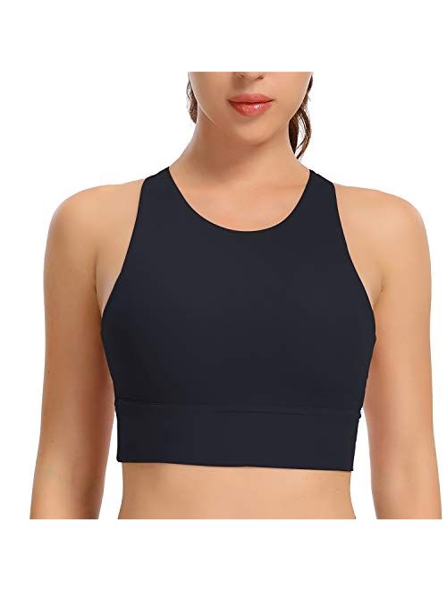 Lemedy Women Strappy Sports Bras Padded Medium Support Yoga Workout Tank Top