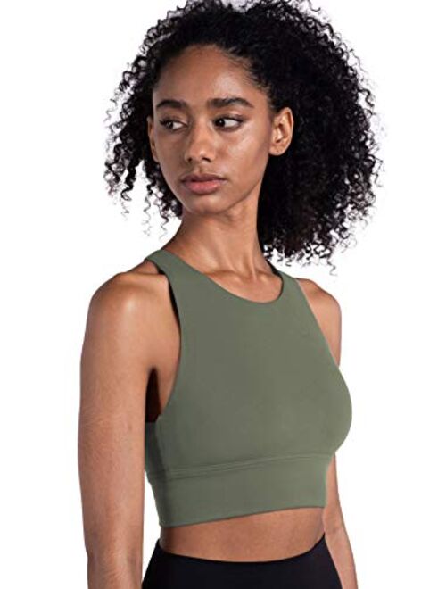 Lemedy Women Strappy Sports Bras Padded Medium Support Yoga Workout Tank Top