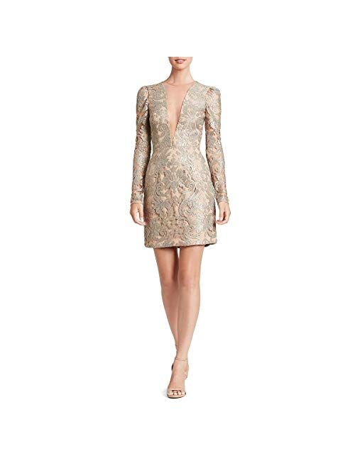 Dress the Population Women's Claudia Plunging Lace Mini Dress