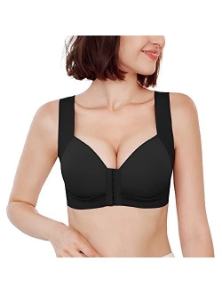 Front Close Bra for Women Push Up Wirefree Bra Seamless No Dig Comfort Brassiere