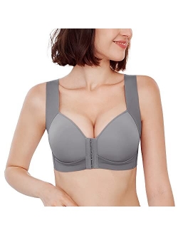 Front Close Bra for Women Push Up Wirefree Bra Seamless No Dig Comfort Brassiere