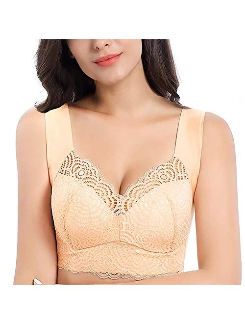 FallSweet Seamless Bras for Women Comfort Sleep Bra Bralette Lace Tank Top Brassiere Wireless Bras S to XXXL