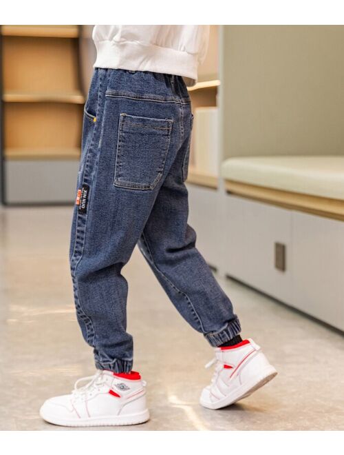 Boys Pants Children Jeans Korean Clothing Big Kids Denim Long Trousers Spring Autumn Teenage School Clothes 2021 New 12 14 years