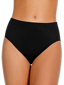 Black High-Waist Bikini Bottom - Women