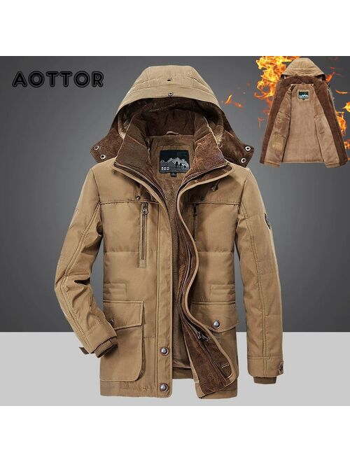 JYG Men's Winter Thicken Coat Casual Military Parka Jacket with