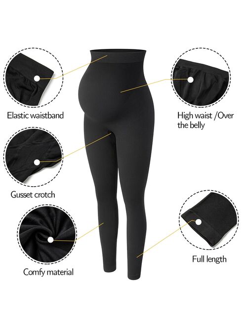 Vaslanda Maternity Leggings High Waist Belly Support Leggins for Pregnant Women Pregnancy Skinny Pants Body Shaping Postpartum Trousers