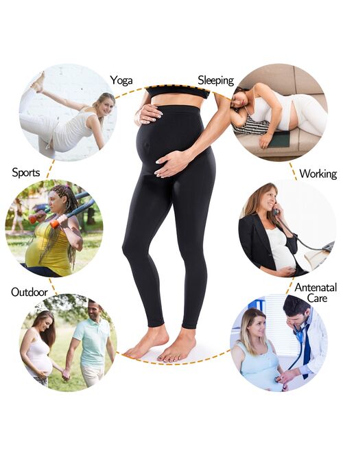 Vaslanda Maternity Leggings High Waist Belly Support Leggins for Pregnant Women Pregnancy Skinny Pants Body Shaping Postpartum Trousers