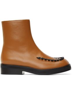 JW Anderson Brown Stitch Ankle Boots