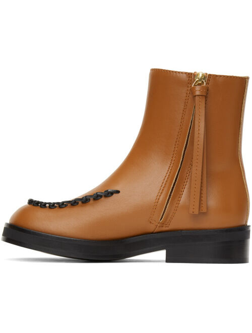 JW Anderson Brown Stitch Ankle Boots