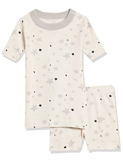 Moon and Back by Hanna Andersson Boys' and Girls' Organic Cotton 2 Piece Short Pajama Set